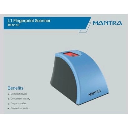 Mantra MFS110 L1 Fingerprint Scanner With 1 year Rd Service (Latest Edition)
